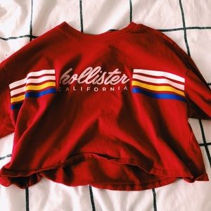 Red long sleeve crop top